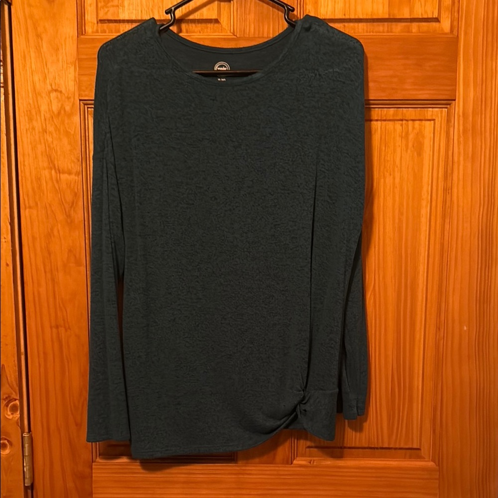 Dark Teal heathered Long Sleeve Top